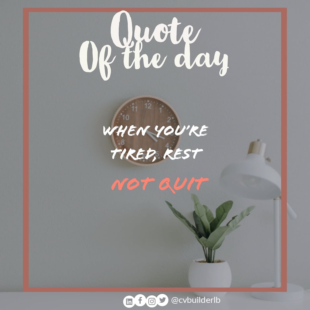 cvbuilderLb's tweet photo. It's okay, take a break, recharge and get back on track! https://t.co/VsNrLbT3oI