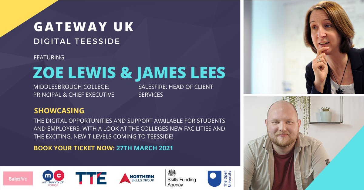 GatewayUK2's tweet photo. Want to take the next step in advancing your digital career?

Then join Zoe Lewis, Principal and Chief Executive of @mbrocollege and James Lees, Head of Client Services at @salesfireuk at 10:30 on the 27th March.

Get your FREE ticket today: https://t.co/EQUaY1SYlB https://t.co/zaE5IHh0m3
