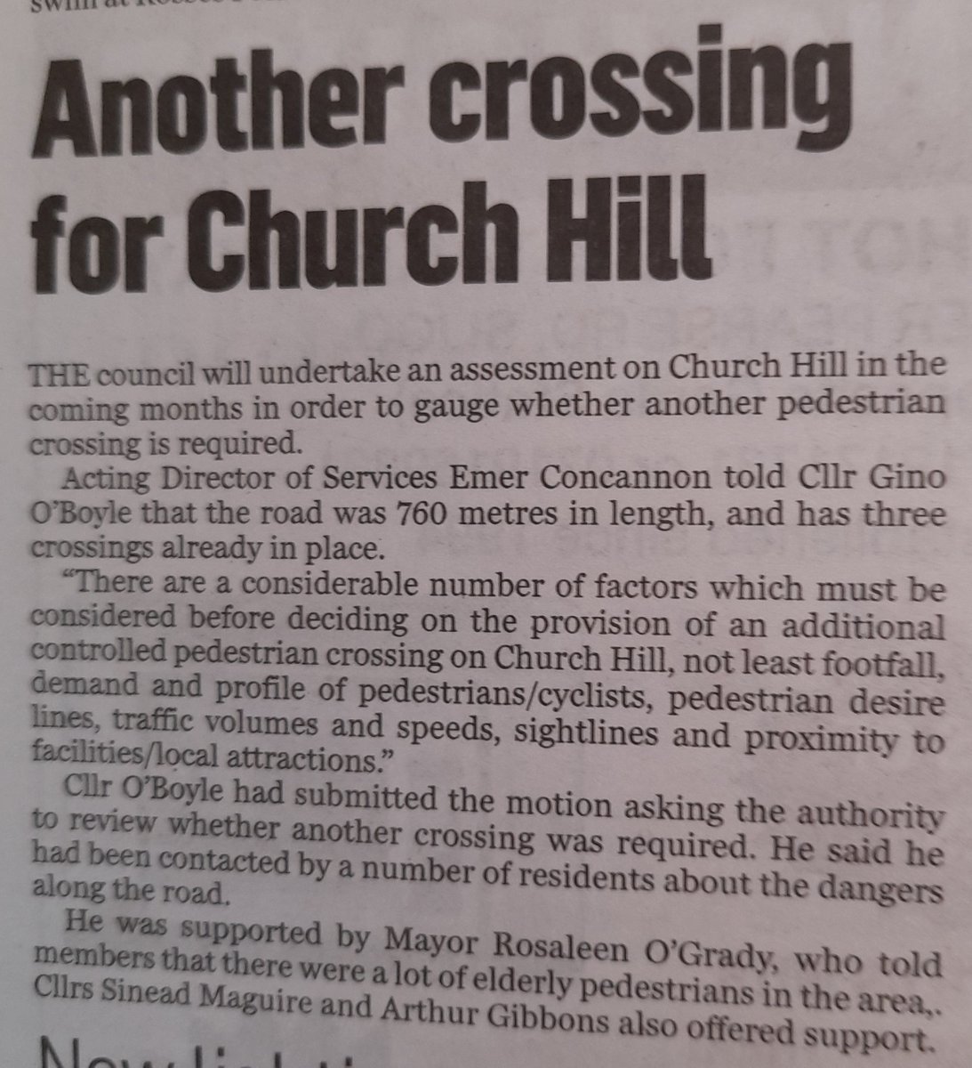 SligoCycling's tweet photo. Lastly @ginopbpsligo supported by Councillor Rosaleen O' Grady FF  submitted a motion re the need for another pedestrian crossing at Church Hill &amp;  councillors  supported @sineadmaguire 's motion re need to monitor illegal parking in scenic areas especially disabled parking  6/7 https://t.co/kUkL4P4hy3