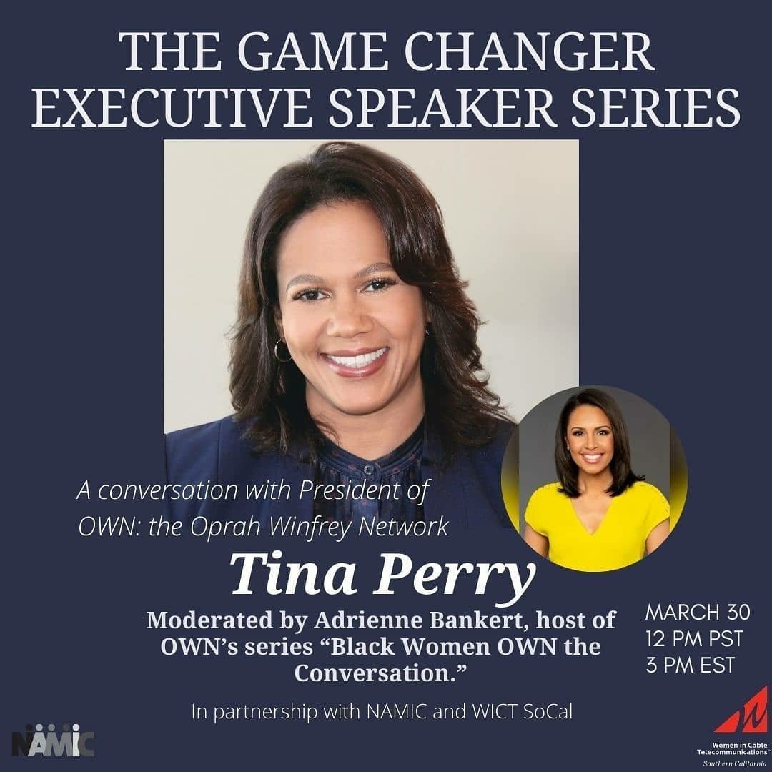 Join this fireside chat with Tina Perry, President of OWN: the Oprah Winfrey Network, presented by NAMIC &amp; WICT SoCal on March 30th @ 12pm PST (3pm EST). ​Click the to register now: 
linktr.ee/baldwinhills