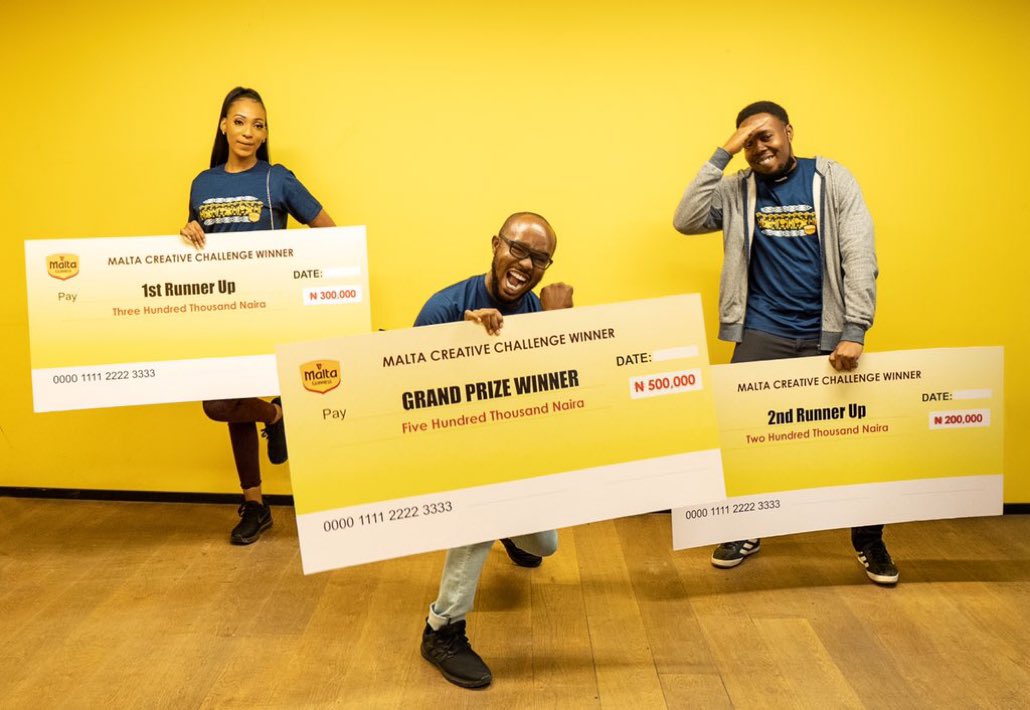 thegreatola's tweet photo. Omo XXL choke 😍😍😍
Congrats to the winners of #MaltaCreativeChallenge @kodiiofficiall, @peterorokedet & @weird_al_ng. Totally deserved it & inspirational 👏🏾
This is just the starting point. Thank you @MaltaGuinnessNG for this wonderful platform ❤️ 🙌🏾 https://t.co/WNbltDSGVX
