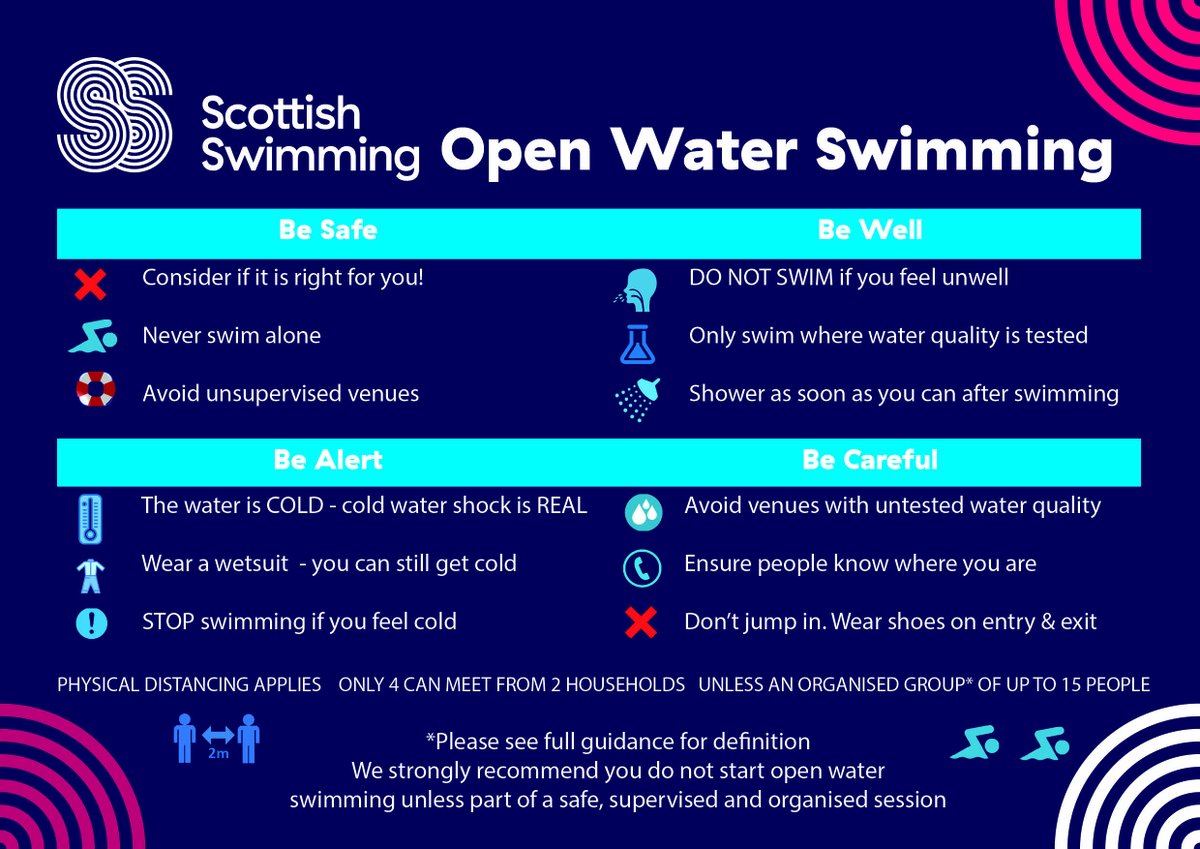 🆕 We have updated our guidance on Open Water Swimming in Scotland.

Please remember that the cold water temperatures at this time of year can become extremely dangerous. Please stay vigilant and swim with care.

Read our updated guidance 👉buff.ly/3cfheG6