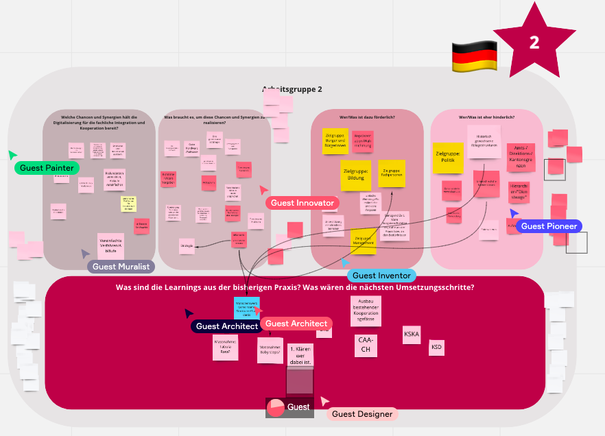 DigiArch2021's tweet photo. Wie fleissige Bienchen, unsere Workshop-Teilnehmer*Innen! Auf Miro lassen sich Gedanken und Ideen super darstellen! #digiarch2021 #miro #postits #austausch #ideen #aktiverdiskurs https://t.co/wusFSVOWTh