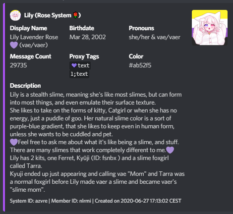 adhd_rose_sys's tweet photo. pinned headmate list time
Simply plural username: Rose-sys 

🌸 - Ruby (she/it)
💜 - Lily (she/her &amp; vae/vaer)
 ❤ - Hana/Haruna (she/her)
🟠 - Ember (it/its) https://t.co/1fAx8FCuuQ