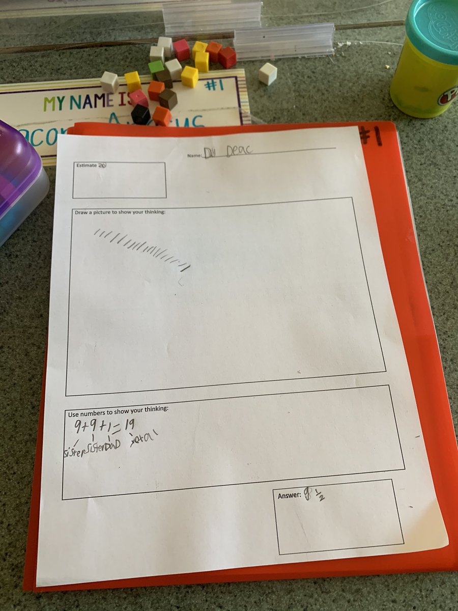 1st grade Ss tackled a 3-Act Task from <a href="/gfletchy/">Graham Fletcher</a> this week!  They estimated, used math tools to represent fair shares of M&amp;Ms, and justified their thinking. Way to go, mathematicians!! 🙌👌😍 #MathKISD <a href="/MrsHebertin1st/">Mrs. Hebert 🐻</a> <a href="/WoodlandSprings/">Woodland Springs</a> <a href="/KISDMathSquad/">KISDMathSquad</a>