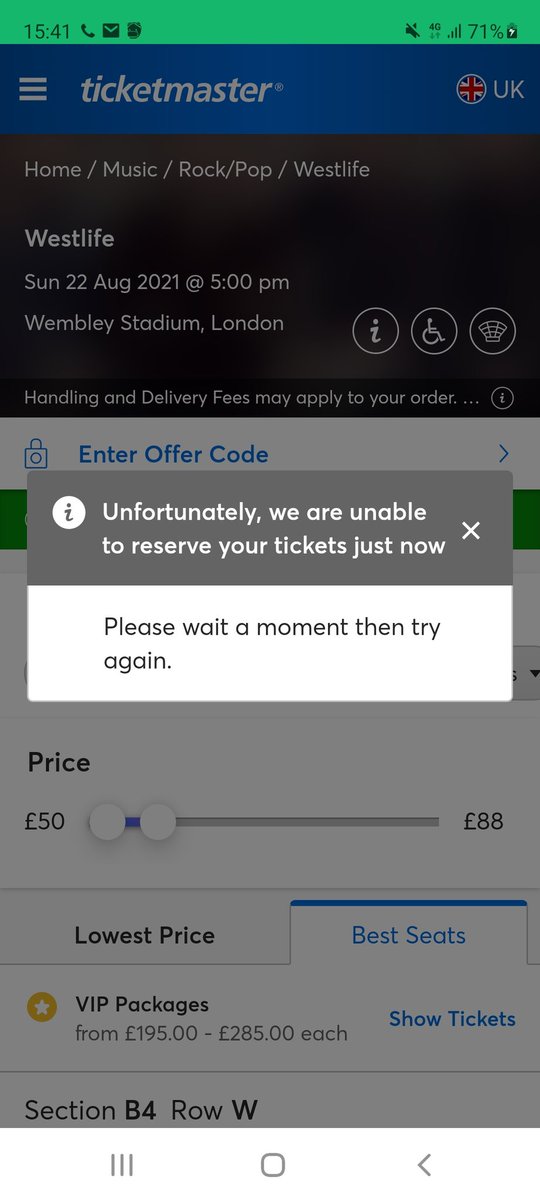 chattycatty79's tweet photo. @TicketmasterCS Hi, keep getting the attached error every time I select any tickets. Thanks https://t.co/uo9kUIoLXO