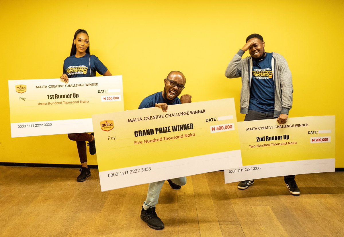 Haylesdefi's tweet photo. Their amazing talents made this happen. Congratulations to the winners of #MaltaCreativeChallenge @kodiiofficiall, @peterorokedet & @weird_al_ng. Y’all did well
@MaltaGuinnessNG comes through always ❤️ https://t.co/PyRji0TyDf