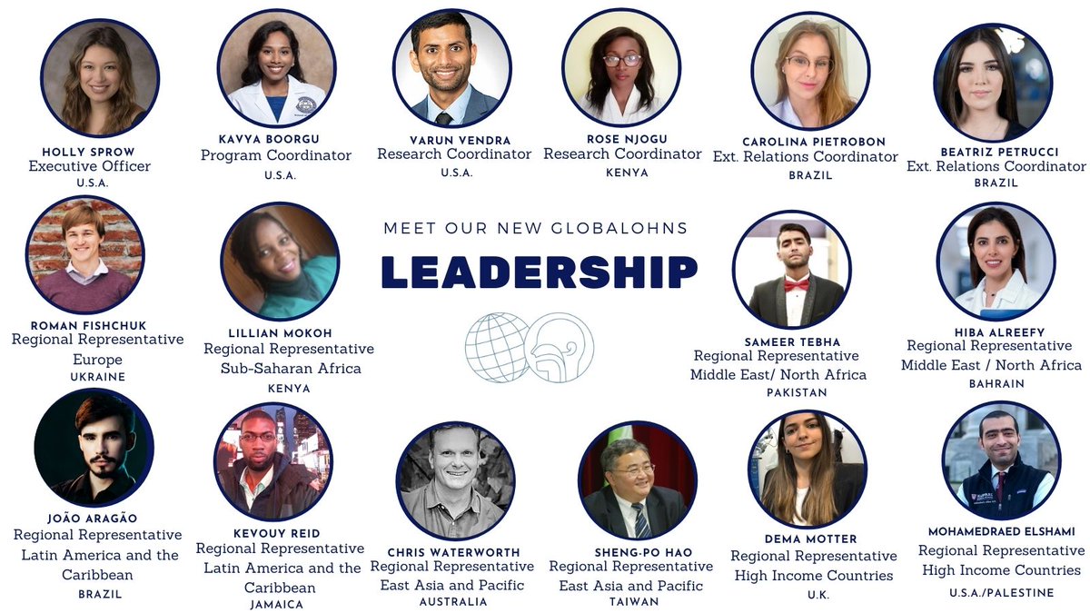 We would like to officially announce our new #globalOHNS leadership! We are thrilled to welcome this amazing team and we hope that their experience, vision and enthusiasm help us achieve great accomplishments to improve OHNS around the world