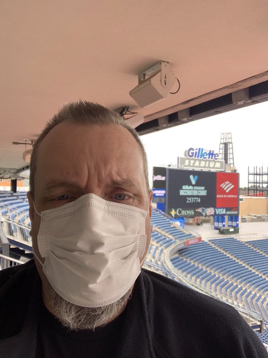 MA_Sharks's tweet photo. Finally made it back to @GilletteStadium, too bad it wasn’t for a @Patriots game but I did my job and got the shot! 💉#DoYourJob #CICHealth #VaccineTime https://t.co/Ua9NMtr7T3