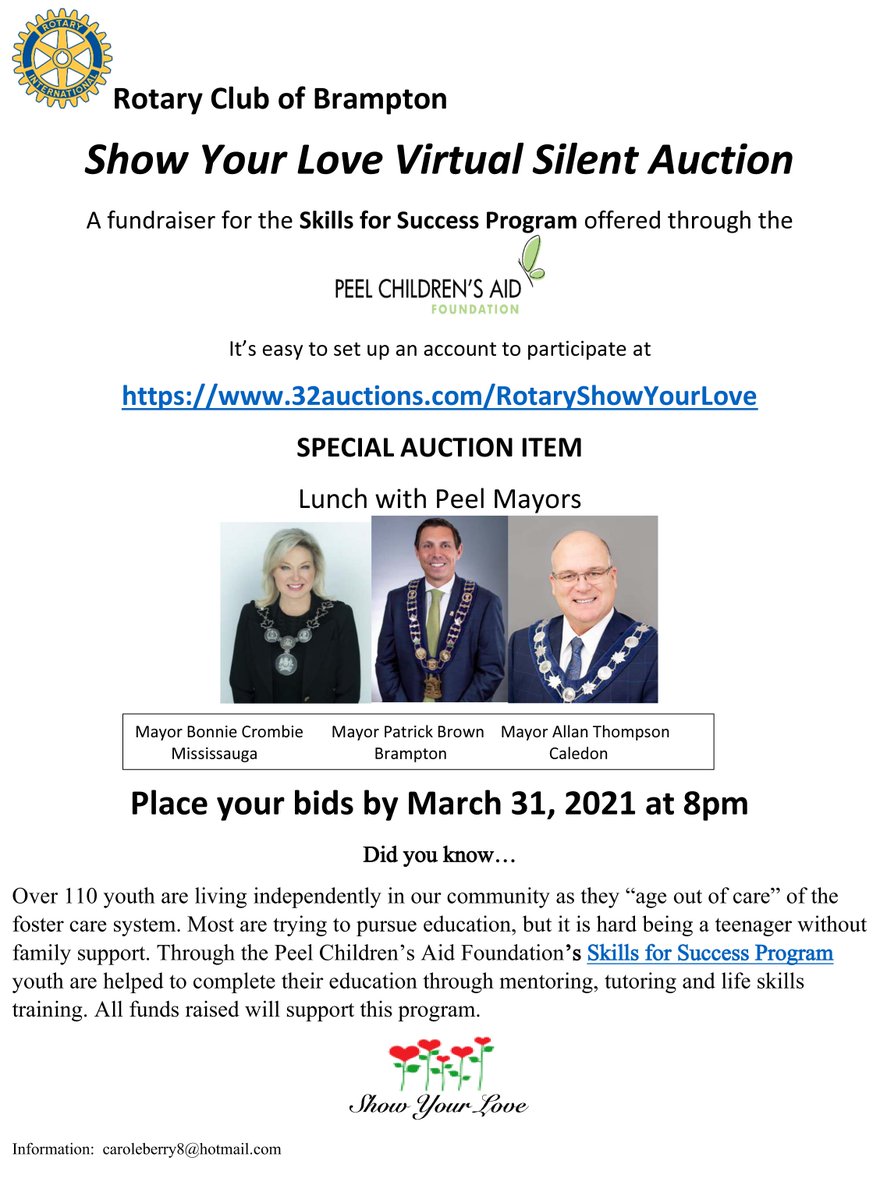 Rotary Show Your Love auction. Help us raise money for a great cause.