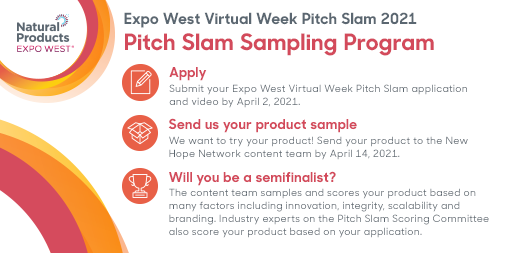 NatProdExpo's tweet image. The #PitchSlam #SamplingProgram is a great way to get your #emergingbrand and story in front of the New Hope Network content team! 🎉 We can’t wait to taste, feel and see your product in real life. bit.ly/31ikmug
#expowest #naturalproducts #brandstory #pitchit