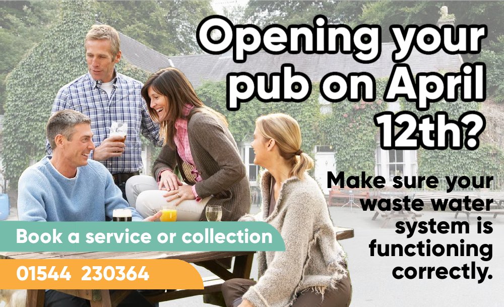 Pubs! Get ready to open on the 12th of April with a septic service or waste audit from us. 

#April12th #Pubs #HerefordshirePub #WelshPub