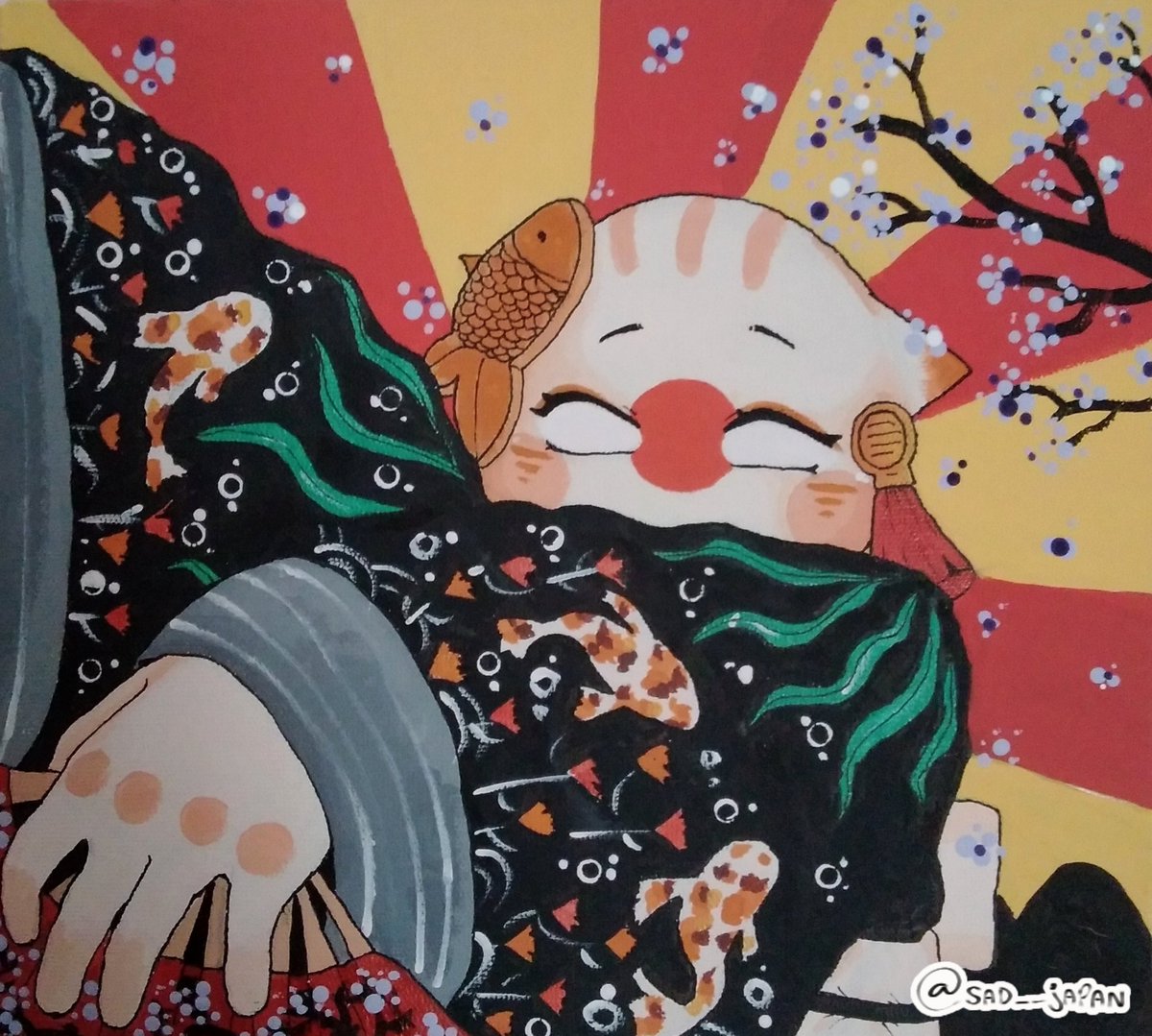 claydoods's tweet photo. I made this painting to put in my room, I hope you like it

#countryhumans 
#countryhumansjapan 
#countryhumansjapaneseempire
#countryhumansjapanempire
#japan 
#art 
#country_humans https://t.co/dl8XKdLTvm