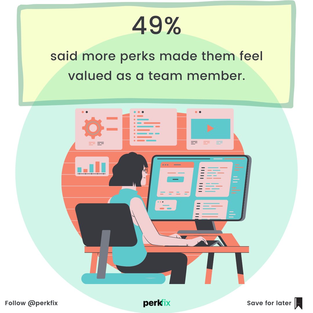 Perkfix1's tweet photo. 𝐇𝐨𝐰 𝐭𝐨 𝐢𝐧𝐜𝐫𝐞𝐚𝐬𝐞 𝐞𝐦𝐩𝐥𝐨𝐲𝐞𝐞 𝐫𝐞𝐭𝐞𝐧𝐭𝐢𝐨𝐧?
If you are thinking of a high salary, think again

'𝐏𝐞𝐫𝐤𝐬' + Salary = Employee Satisfaction = Business Growth

#Perkfix helps companies get this advantage.

#perksofthejob #business #growth #analytics #careers https://t.co/4uE80PVOz5