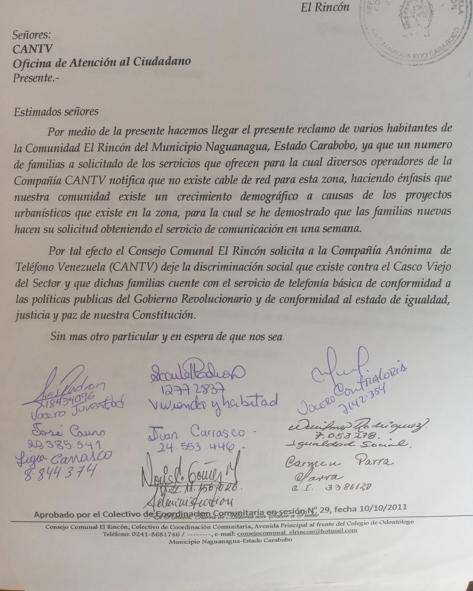 CC_El_Rincon's tweet photo. @JcpereiraCantv Desde el año 2017 no se posee servicio cantv el Casco Viejo del sector El Rincon, Municipio Naguanagua del Edo Carabobo, pero si hay servicio para los Conjuntos Residenciales https://t.co/VRpCTl1yU9