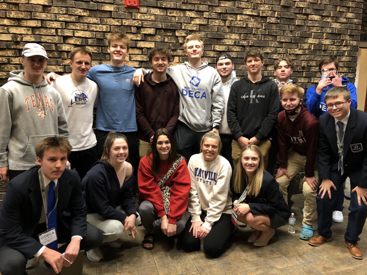 GFC_DECA's tweet photo. Another successful State DECA conference in the books! Last week North Dakota DECA held the only State conference in the country for this year.  15 members qualified for the National Conference. Thank you @KevinReisenauer  for making this another great year for our chapter! https://t.co/NBhXnr8fc9
