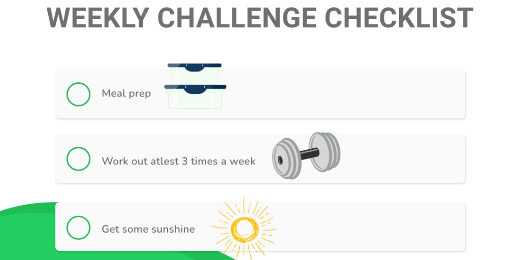 Looking to make a few healthy changes? Here are a few ways you can! #weeklychecklistchallenge