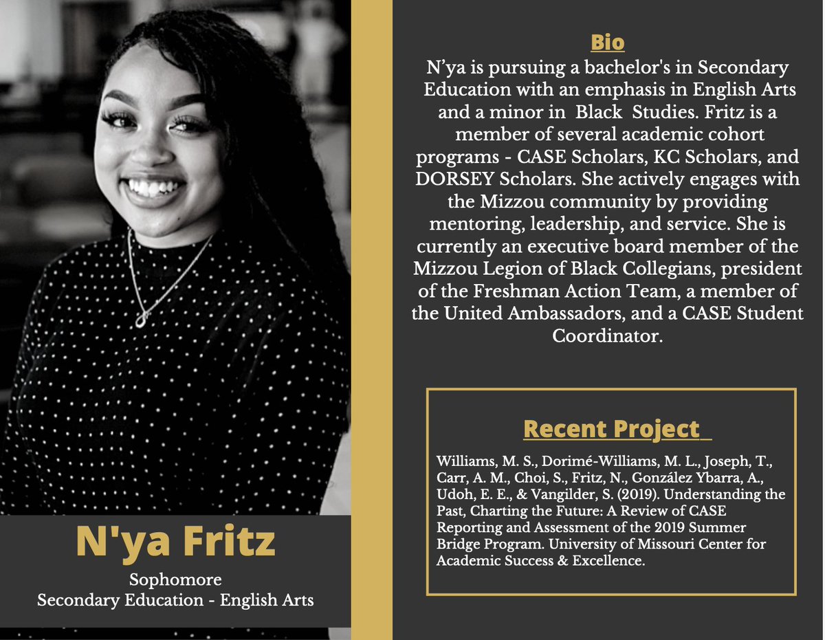 WRGMizzou's tweet photo. We are excited to introduce our research team member, N'ya Fritz! N'ya is a Sophomore here at the University of Missouri-Columbia. https://t.co/6OvvwWhcw3