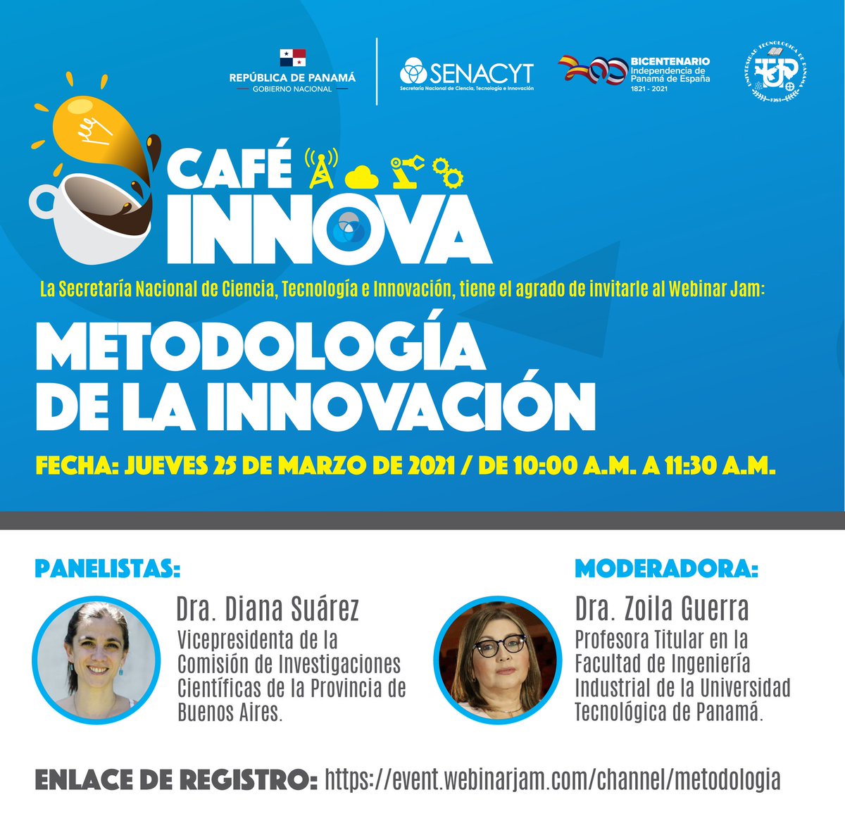 senacyt's tweet photo. MAÑANA.💡Quieres conocer sobre metodologías para ser innovadora tu empresa o tu emprendimiento.
Participa del #CafeInnova: Metodología  de la Innovación.
📍Día: 25 de marzo de 2021.
📌Hora:10:00 a.m.
💻Inscríbete :https://t.co/w0zsxNNokO https://t.co/TXE2IGLd7e
