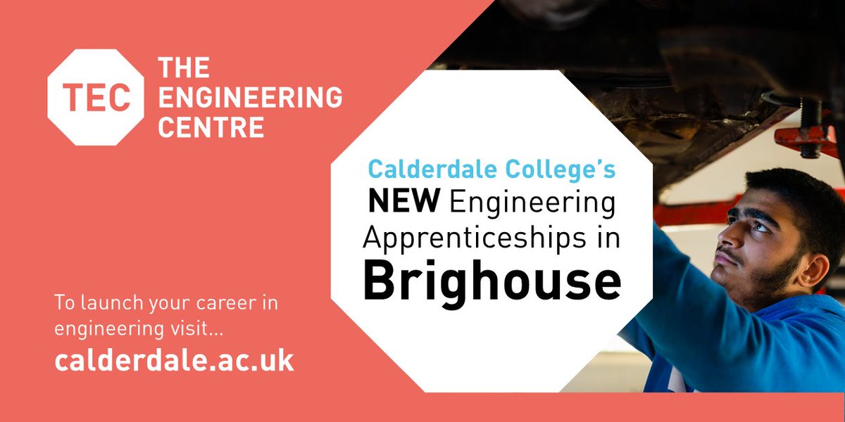 CalderdaleCol's tweet photo. Build the perfect career at The Engineering Centre in Brighouse, with one of our many NEW apprenticeships. Visit https://t.co/g4gVTbqtdI for a full list of courses. https://t.co/X5xtZITLgr