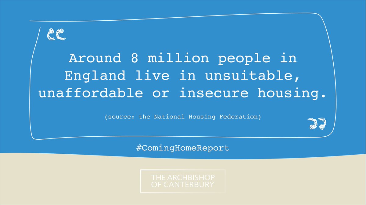 8 million people in England live in unsuitable, unaffordable or insecure homes. The brunt of the housing crisis is borne by those in the most vulnerable positions. Let’s make sure everyone has a good home. #ComingHomeReport