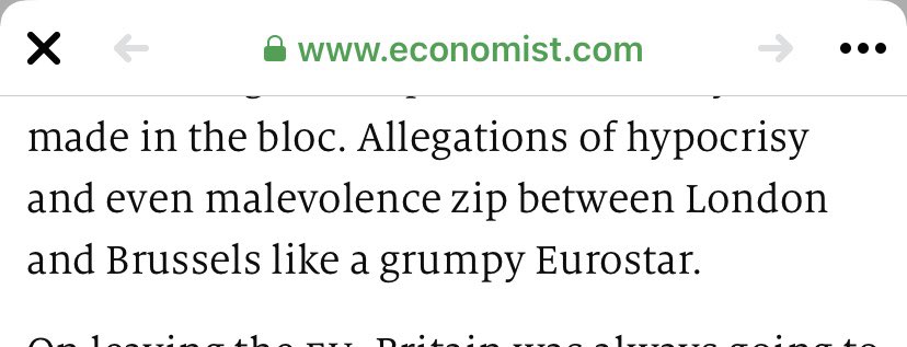 trainmad25's tweet photo. One more reason to #SaveEurostar - we’re so much a part of the furniture that publications like @TheEconomist can make comparisons like this without a second thought!
(Also, the mental image of a grumpy Eurostar tickled me) https://t.co/IUxF4EcLPs