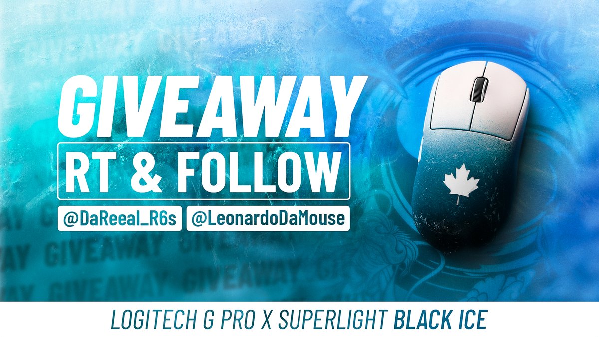 [#GIVEAWAY]

G-Pro x Superlight Black Ice 🤍💙

➡️Follow <a href="/leonardodamouse/">LeonardoDaMouse</a>  x @DaReeal_R6s 
🔄RT This Tweet

Open to everyone 🌍

Ends 17 April 📅