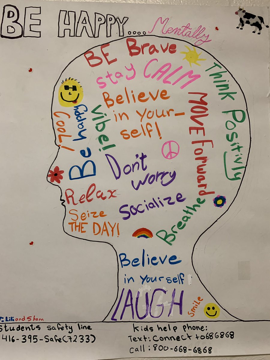 BloordaleMS's tweet photo. These student posters are incredible, and great reminders to take care of our physical and mental health. Stay safe everyone ❤️ #TDSB #JohnTorysToronto #smho #MentalHealthAwareness https://t.co/lp9NO2cHbT