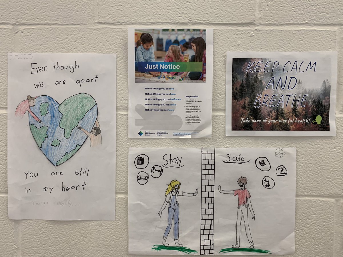 BloordaleMS's tweet photo. These student posters are incredible, and great reminders to take care of our physical and mental health. Stay safe everyone ❤️ #TDSB #JohnTorysToronto #smho #MentalHealthAwareness https://t.co/lp9NO2cHbT