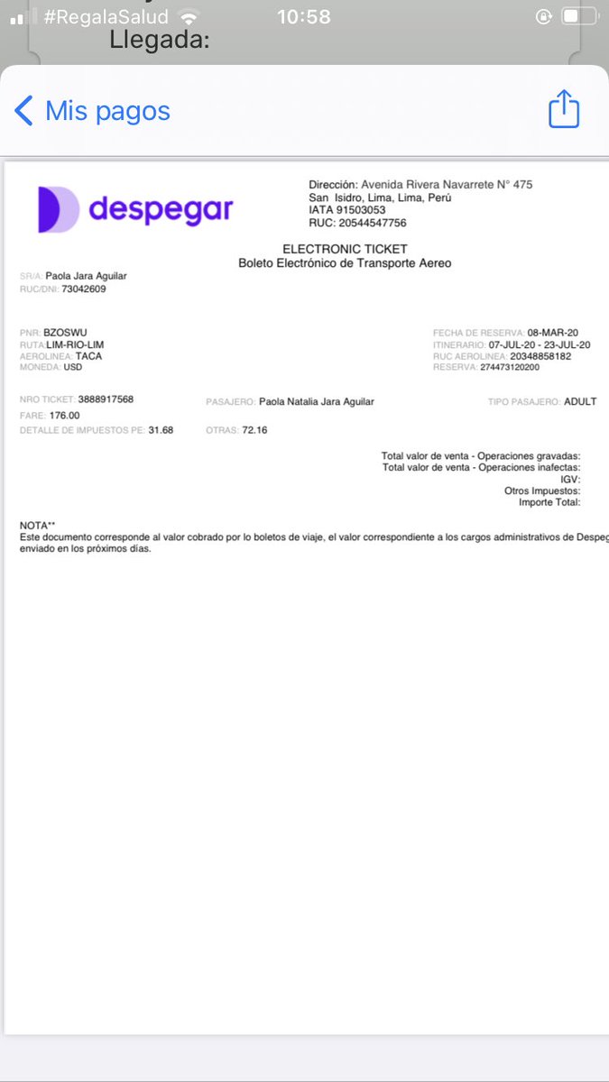 Pao2092's tweet photo. @CeoAvianca llevo comunicándomela por todos los medio posibles y la respuesta es la misma llame, envienos su caso, por favor tengan consideración y devuelvan el dinero de mi ticket que jamás fue usado https://t.co/G0C3YjdtBZ