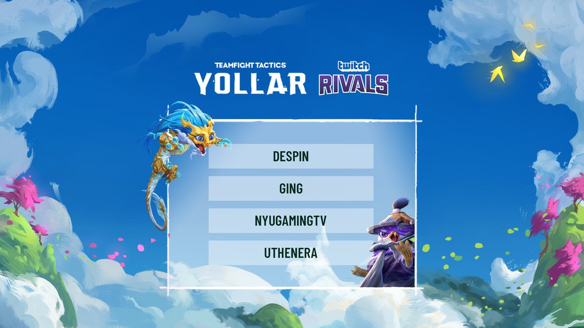 TFT Yollar, Twitch Rivals Final karşılaşması 20.00'de başlıyor! 👊
Karşılaşmadaki temsilcilerimiz <a href="/utheneras/">Şükrü Şentürk</a>, <a href="/gingdgg/">Ging</a>, <a href="/nyugamingtv/">NYU</a> ve <a href="/ensaroneer/">Despin</a>'e başarılar dileriz. 🏆
📺: Twitch.TV/twitchrivals