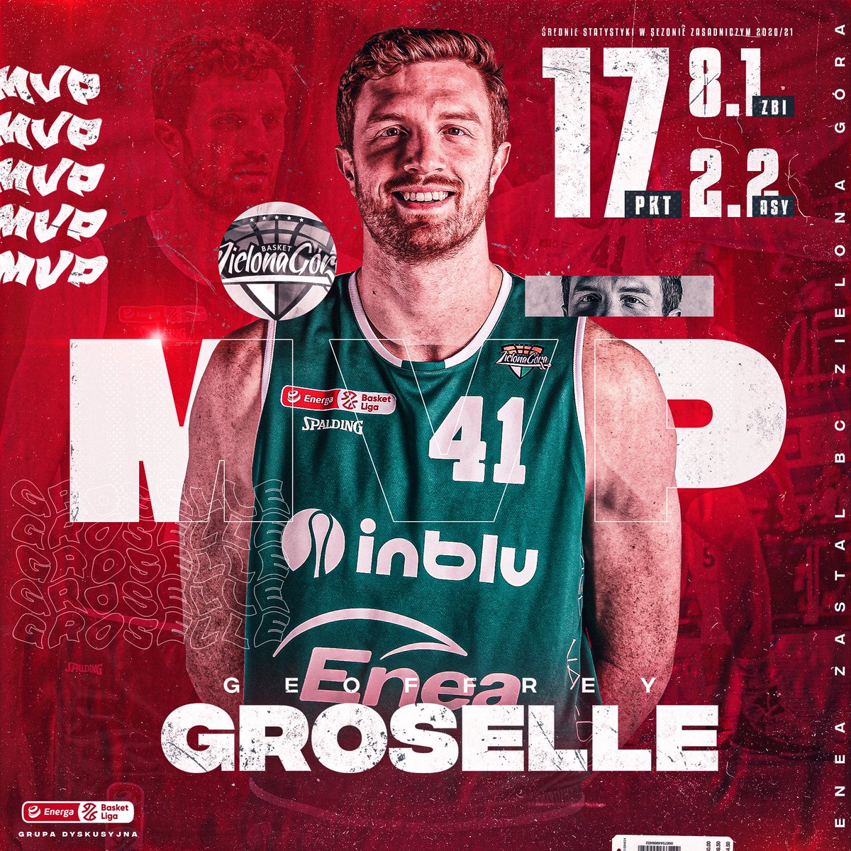 🚨 Comunicado Oficial 🚨  

👉🏻 MVP sezonu zasadniczego 2020/21 Energa Basket Ligi, <a href="/GGroselle/">Geoffrey Groselle</a>! 🏀 Grafika przygotowana dla Grupy Dyskusyjnej EBL. #plkpl