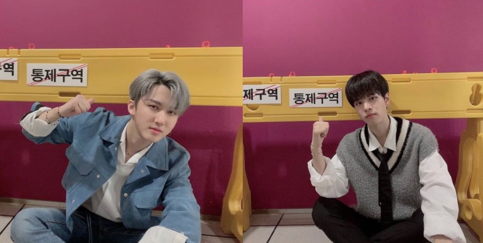 poutchangbin's tweet photo. this reminds me of how seungbin love having matching pictures https://t.co/NGgrin8X20