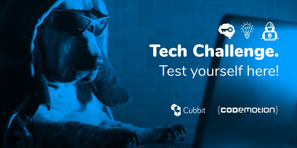 _cubbit's tweet photo. Breaking News. We're partnering with @CodemotionIT, the famous Tech conference for developers we've always loved. To celebrate, we crafted this short and fun Tech Challenge. Test yourself! Upon submission, we'll clean 500sqm of oceans and send you a gift https://t.co/gQa2maHYhz https://t.co/SyIP4OXytd