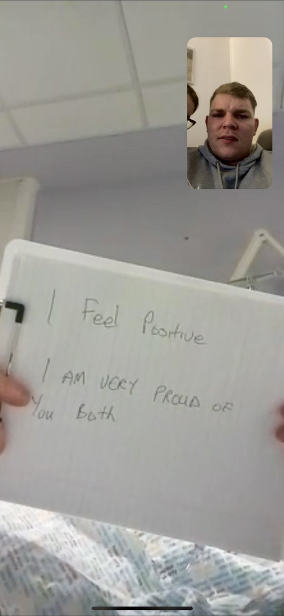 DylanMcGowan20's tweet photo. How my old man can sit on video call to me smiling away after a major operation to remove his voice box and knowing he can no longer speak. The strength and courage of the guy blows me away. I guess a paper and pen will have to do for now 😢🤛 https://t.co/fmCRNdv0Fw