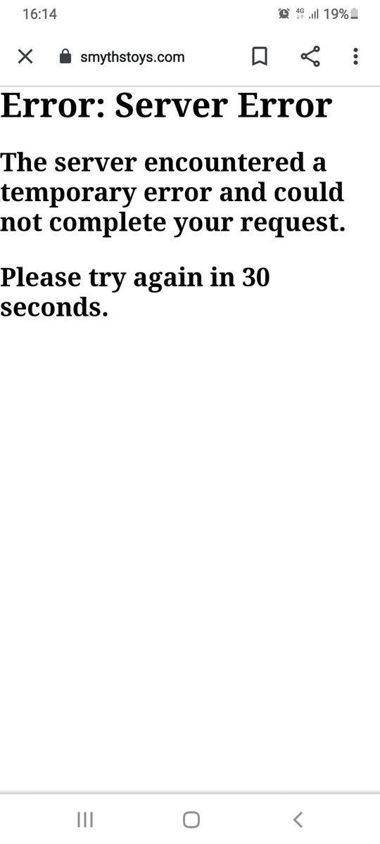 MarvinBowers's tweet photo. Well done @SmythsToysUK absolute shambles of a website today. Get item in basket and this happens every time. https://t.co/wXrFfhCnuk