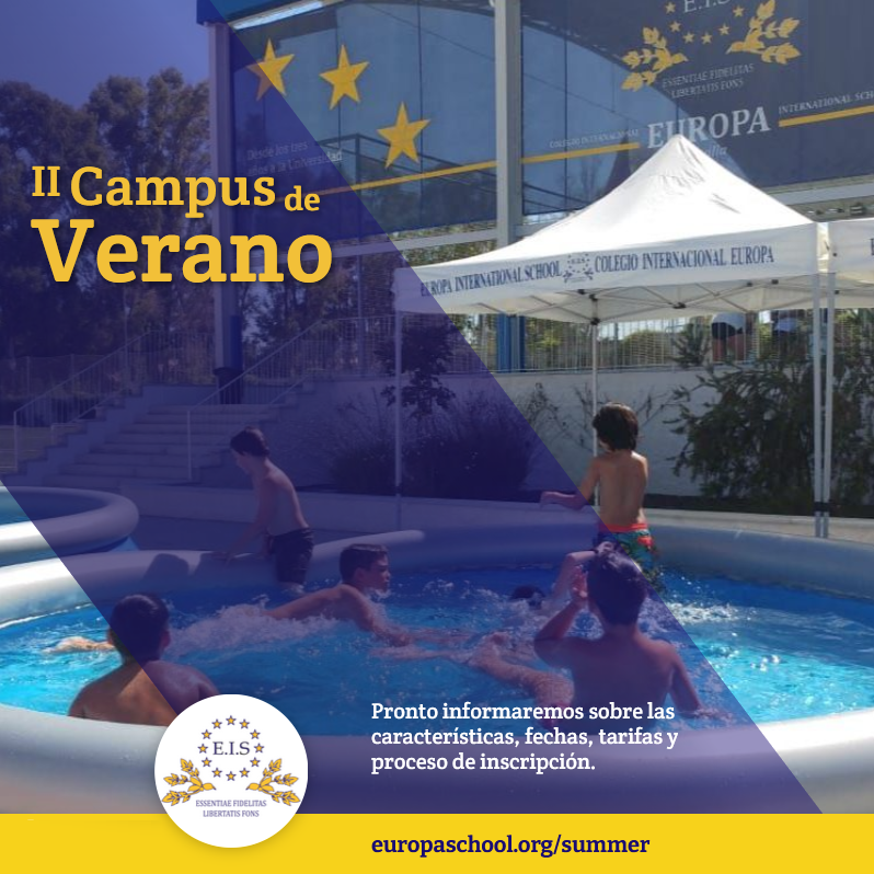 EISnews's tweet photo. 🌞 Estamos preparando la edición del #CampusDeVerano 2021.

🏊‍♂️⚽️🎭🤾🎾🎈

➡️ PRÓXIMAMENTE informaremos sobre las características, fechas, tarifas y proceso de inscripción en https://t.co/TPQJWY5rCM

#EuropaEsMiColegio 💙🇪🇺 https://t.co/SkzpD7R9yc