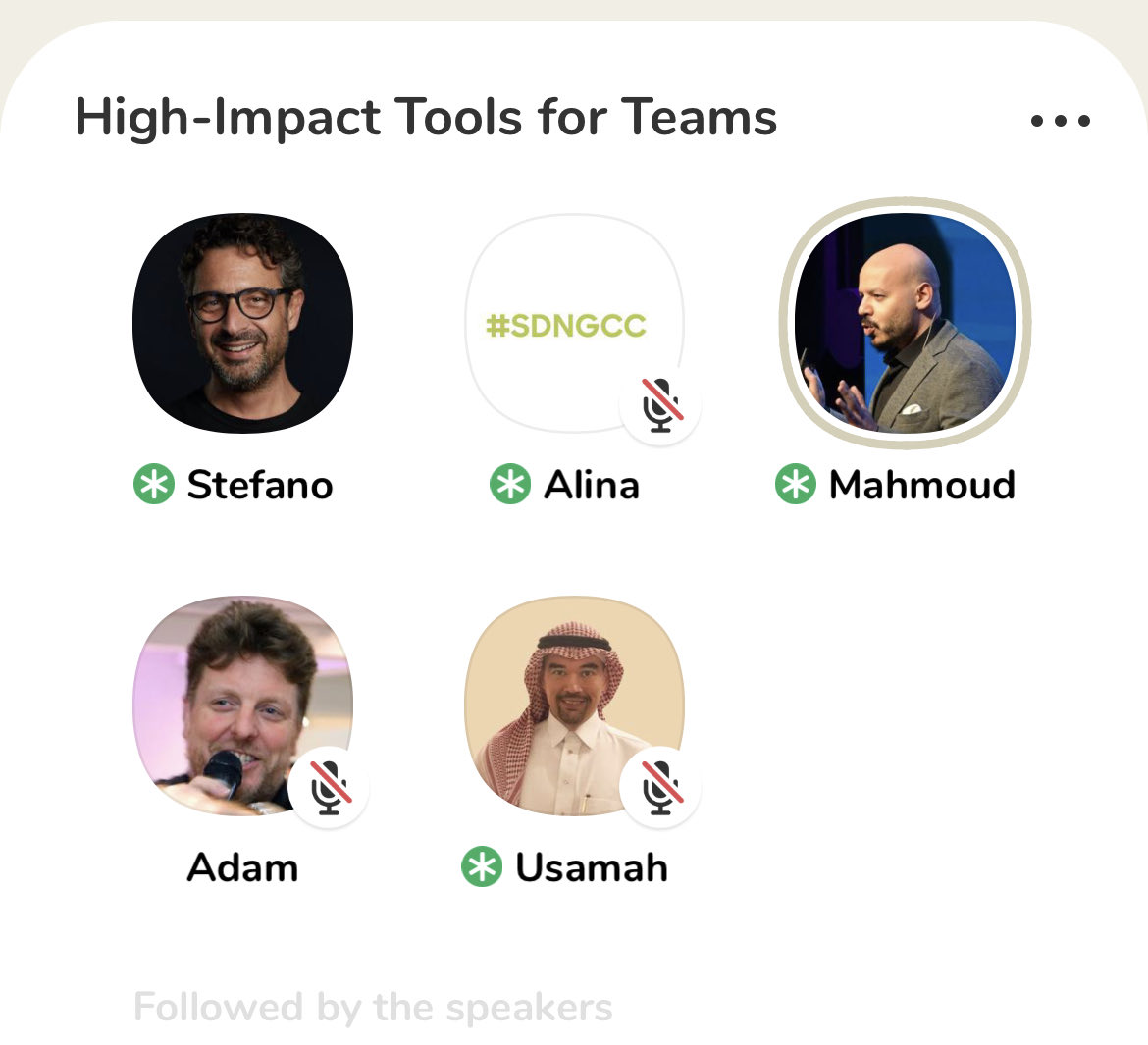 Hey!! We just kicked off our clubhouse session about “high impact tools for teams” with the awesome book author: ⁦<a href="/smastrog/">StefanoMastrogiacomo</a>! You can still join!! 
joinclubhouse.com/event/M17B4k7N ⁦<a href="/mahmoudarahman/">Mahmouda Rahman</a>⁩ ⁦<a href="/UsamahJan/">Usamah Jan أسامة جان</a>⁩ ⁦<a href="/dadii/">Hammad Khan</a>⁩ #sdngcc #servicedesign