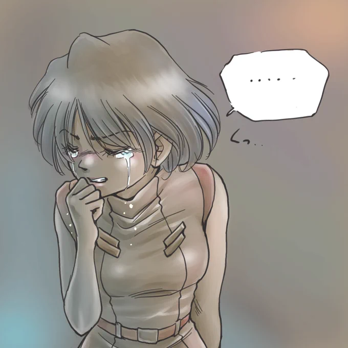 過去絵を使ってグリザイユ画法で複数光源をイメージして彩色。 全体の彩度は低め。涙の部分は強調したかったのでコントラスト強め。 こういう表現をしたい時に、グリザイユ画法だと「どこまで色味を出すか」みたいな調整がしやすくて便利です😊 #デジタルイラスト #有償依頼受付中 #グリザイユ画法