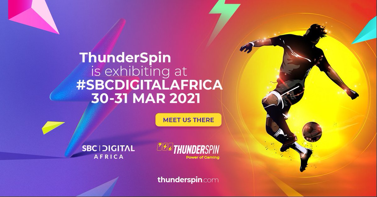 ThunderSpin_'s tweet photo. ⚡⚡⚡ThunderSpin is exhibiting at #SBCDIGITALAFRICA, 30-31 MAR 2021. 🤝 Meet us there! #thunderspin #SlotsGames
https://t.co/mouvYYllaX https://t.co/VBx9IUE9Y0