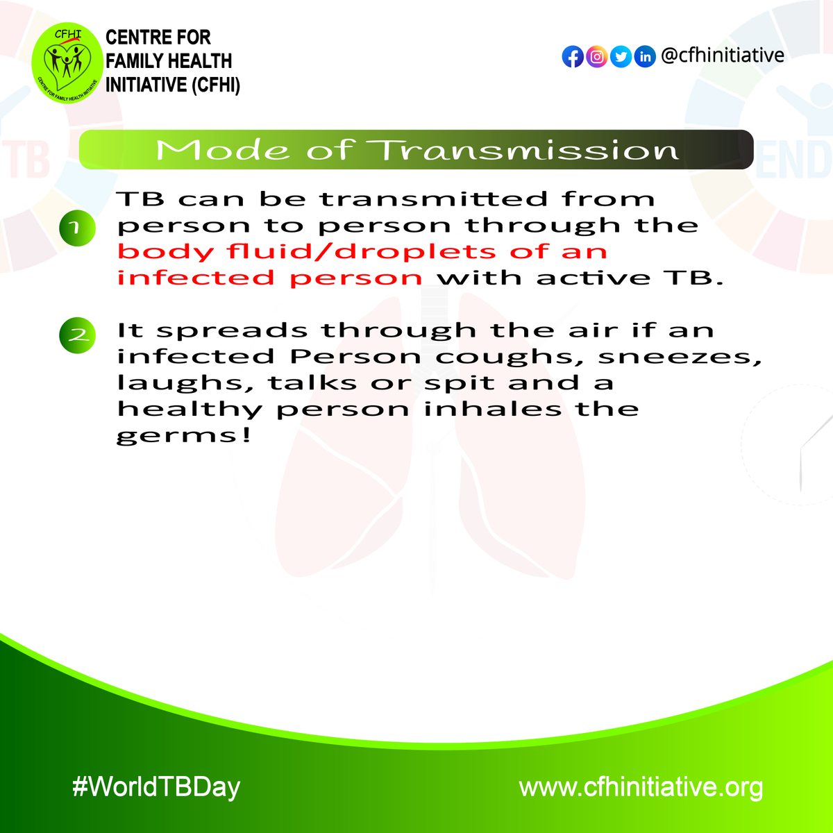 CFHInitiative's tweet photo. The clock is ticking and it is time to end #TB once and for all, as losing lives every day to this curable disease is not an option. 

Join the movement as we put an end to this epidemic.
#SayNoToTB #SayNoToStigmatization #TheClockIsTicking #EndTB #WorldTBDay #WorldTBDay2021 https://t.co/wxdSroCmFV