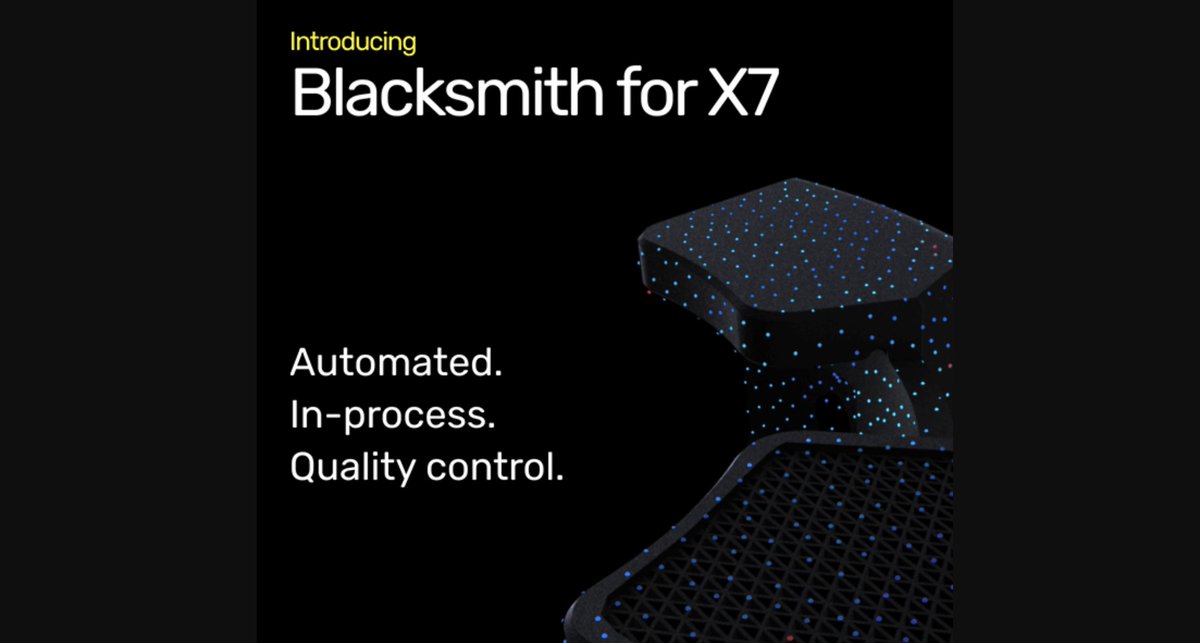 Introducing Blacksmith by <a href="/Markforged/">Markforged</a>

The adaptive manufacturing platform that connects part #design, production and inspection with a powerful AI.

Learn more 👉 ow.ly/KU0v50E7mX7

#3dprint #ireland #manufacturing
