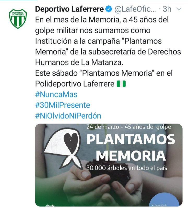 GolTriste's tweet photo. Hoy en una nueva conmemoración del golpe cívico militar en Argentina, practicamente todos los clubes están trabajando en politicas de memoria. Exigiendo verdad y justicia. https://t.co/zETlPeXeEw