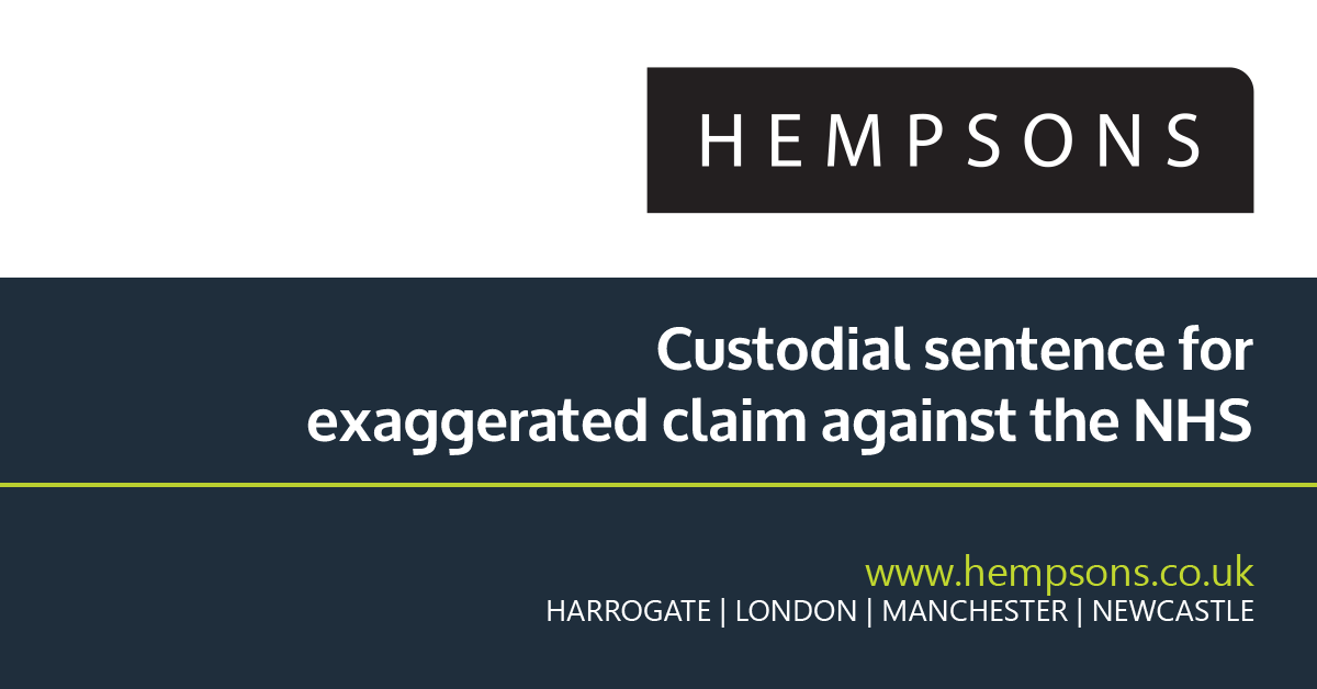 hempsonslegal's tweet photo. Hempsons litigation lawyer Laura Scott acted for @CHFTNHS v Linda Metcalf [2021] EWHC 611 (QB), which highlights the very serious consequences of dishonest &amp; exaggerated claims against the NHS. Laura discusses the judgment, click here to read in full: https://t.co/lgqR3XacRc #NHS https://t.co/zixzXIkwkJ