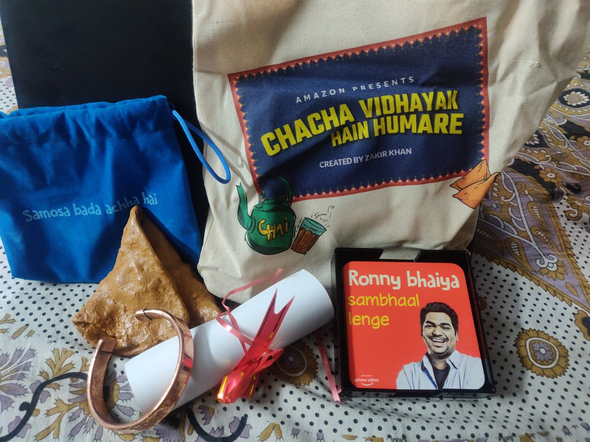 Thank you so much, #ZakirKhan, #AmazonPrimeVideo, and everyone else associated with #ChachaVidhayakHainHumare for these lovely #gifts, celebrating your new #webseries 

@PrimeVideoIN @PrimeVideo @Zakirism #gift #giftideas #gifted #giftsforhim #giftforher #gifting