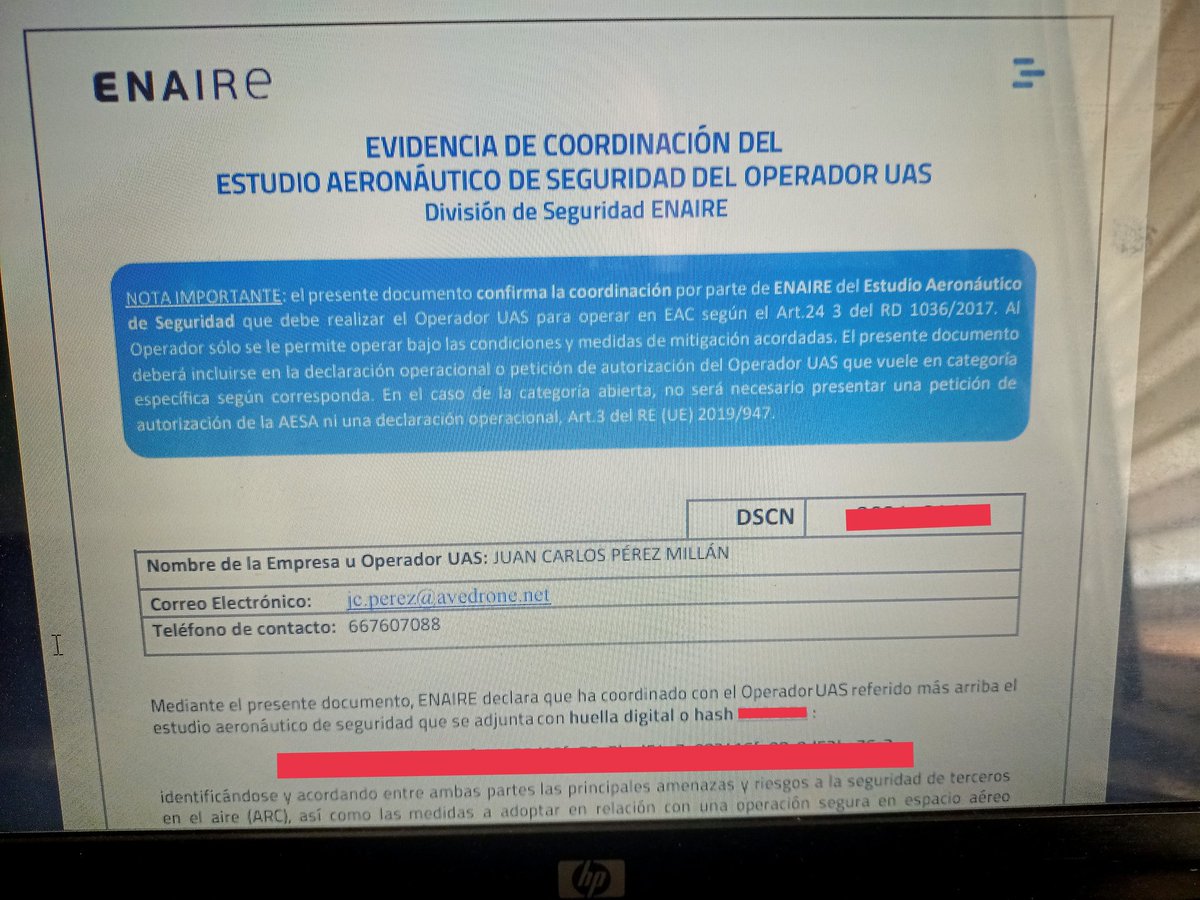 avedrone's tweet photo. Por fin una buena noticia!! 

Aceptada la Coordinación ENAIRE del Estudio Aeronáutico de Seguridad para poder volar en Espacio Aéreo Controlado 

Pida presupuesto sin compromiso #fotogrametría #fotografia_aérea #videoscorporativos #4k #CTR #dron #murcia #seguimientodeobra https://t.co/nd7CaSlXMC