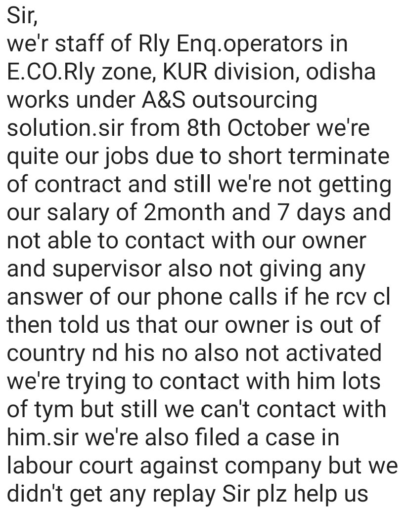 EAST COAST KUR DIVISION RAILWAY ENQUIRY STAFF tweet media