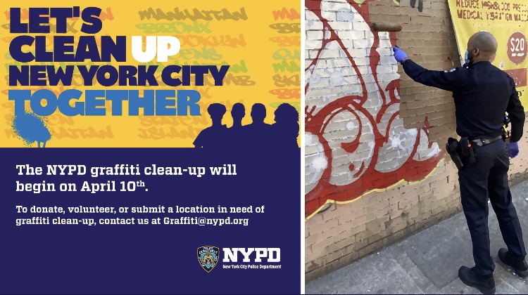 NYPD72Pct's tweet photo. Please join us on April 10th for our city wide Graffiti clean up. If you are interested please contact Graffiti@nypd.org for more information. https://t.co/ScsjTSnvw4