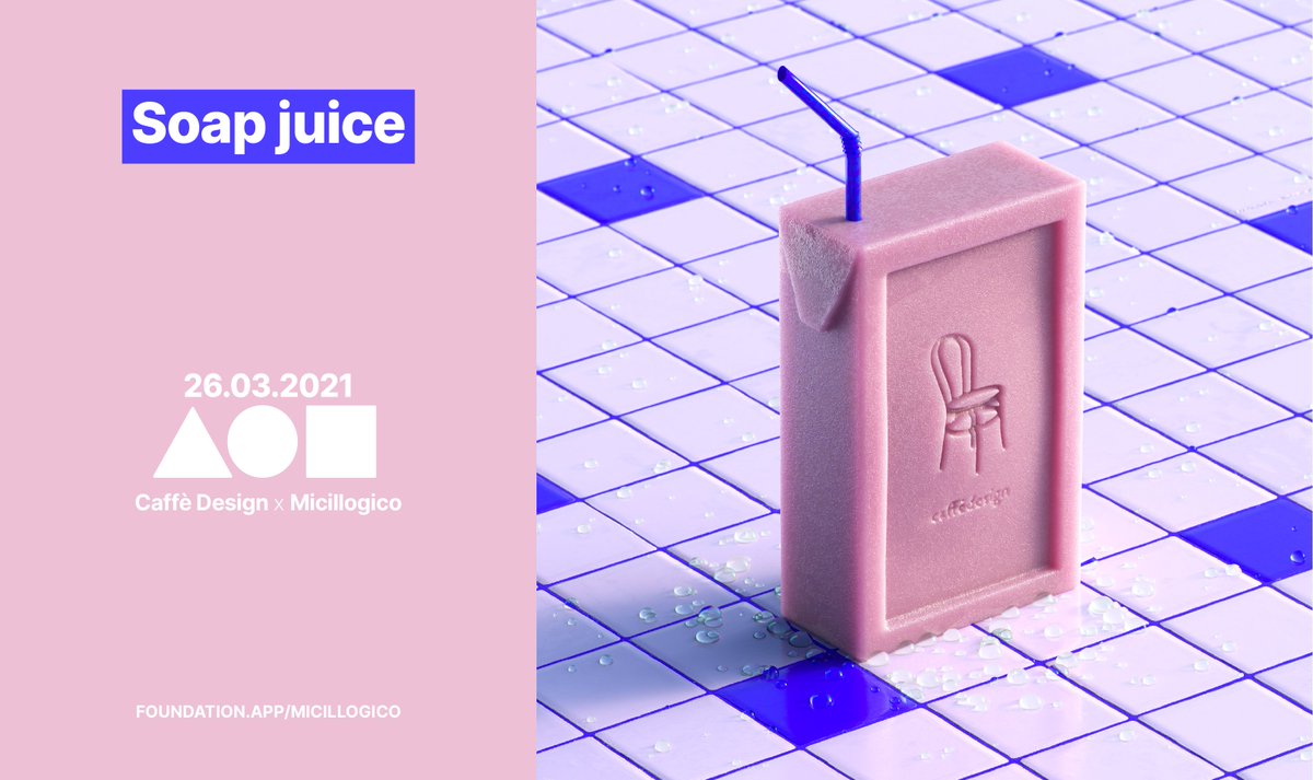 Hello!
I'm so proud to show you my first #NFT drop of my first artwork made for Caffè Design "Soap juice". 

Available 26.03.2021 on 
@withFND
 
foundation.app/micillogico

#NFT #NFTs #NFTCommunity #nftart #Crypto #cryptoart #cryptoartist #NFTartist