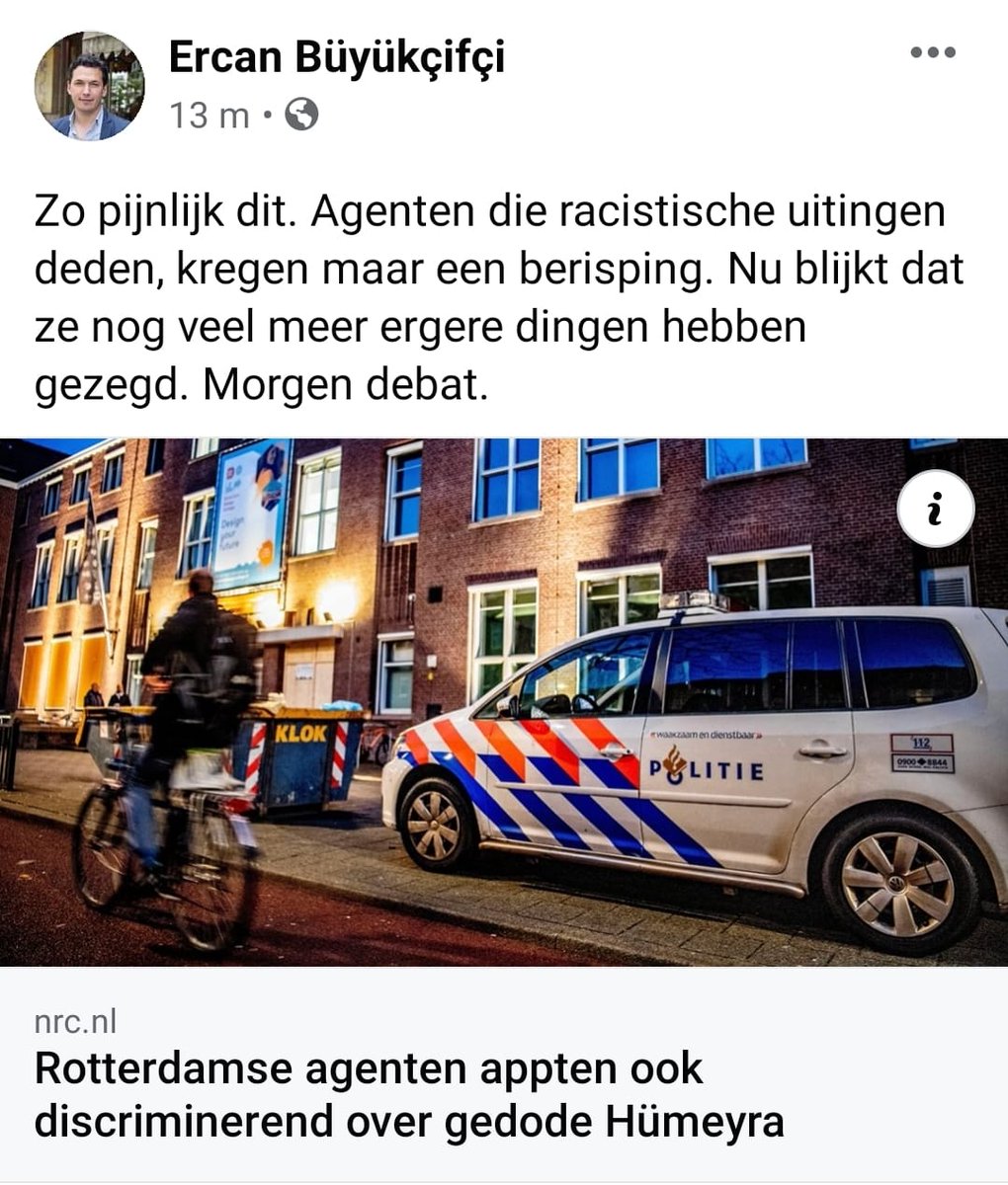 NIDApartij's tweet photo. Terwijl #Humeyra beschermd had moeten worden door #politie, appte een agent na haar moord "weer een Turk minder"...  

Racisme bij politie wordt steeds zieker en pijnlijker zichtbaar. Morgen debat in #raad010 met @ErcanBuyukcifci (@nidarotterdam). 

@nrc: https://t.co/uiIvkgNx1a https://t.co/aJBTQTPUe4